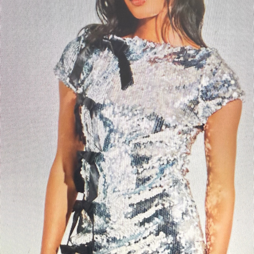AKIRA Silver Sequin Mini Dress